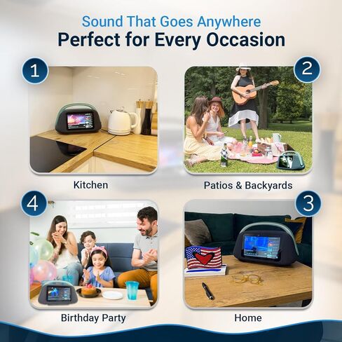 NeoBoomBox Smart Portable Speaker with 10.1" Touchscreen – Android 13 Entertainment Hub, 80W Powerful Sound, YouTube, Netflix & Spotify Streaming, Karaoke & Guitar Input, 8–9h Battery in Saudi Arabia