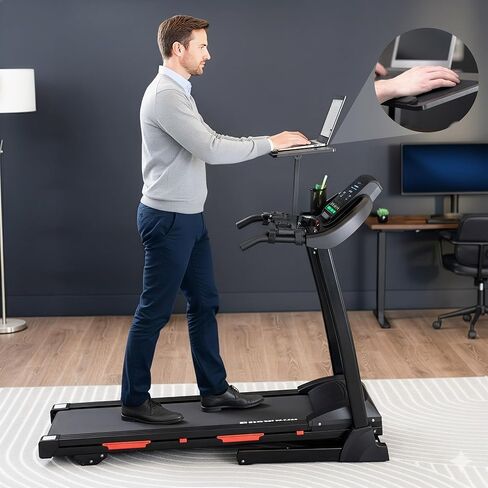 مكتب جهاز المشي الخشبي للكمبيوتر المحمول من VIVO، حامل تثبيت مريح للكمبيوتر المحمول مع لوحة ماوس ودعم للمعصم، يناسب كلاً من المقابض المستديرة والمربعة، أسود، STAND-TDML4R in Saudi Arabia
