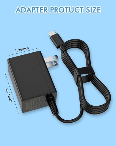 شاحن سريع 39 وات متوافق مع نينتندو سويتش لايت OLED Steam/Switch 1 2 USB C نوع C 5FT AC محول سلك إمداد الطاقة - يدعم وضع التلفزيون/الهاتف المحمول/الكمبيوتر اللوحي in Kuwait