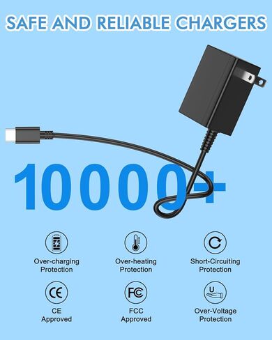 شاحن سريع 39 وات متوافق مع نينتندو سويتش لايت OLED Steam/Switch 1 2 USB C نوع C 5FT AC محول سلك إمداد الطاقة - يدعم وضع التلفزيون/الهاتف المحمول/الكمبيوتر اللوحي in Kuwait