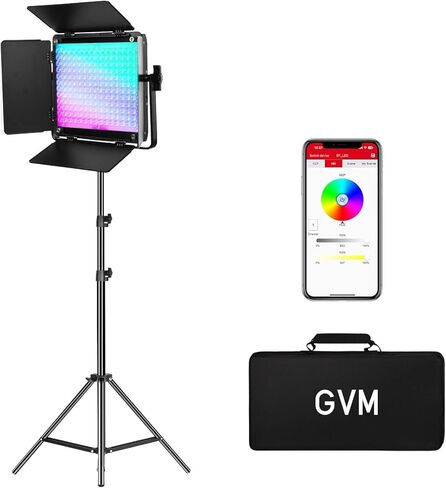 GVM 800D RGB LED Video Light, 2026 Upgraded Panel Light with Optical Lens & 6X Brighter (19500 Lux/0.5m), 3200K-5600K Bi-Color, 20 Scene Modes & CRI97+, Studio Lights, Photography Lighting, 2-Packs in Saudi Arabia