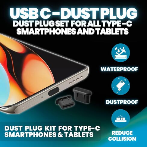 USB C Dust Plug Set 3-in-1 with Cleaning Brush, Phone Speaker Cleaner, Type-C Port Covers, Charging Port Cleaner Tool, iPhone Cleaning Kit & Phone Cleaner Accessories for Ports & Speaker Mesh in Saudi Arabia