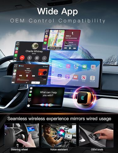 2026 Wireless CarPlay Adapter, 2in1 Mini CarPlay Wired to Wireless with Fast Stable Connection, Plug and Play, Zero Delay Car Play for iPhone iOS 10+, Android 11+ in Saudi Arabia