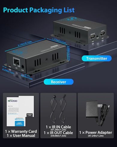 موسع HDMI 4K عبر إيثرنت CAT5 CAT6 CAT7 حتى 230 قدمًا، مع الأشعة تحت الحمراء، حلقة للخارج، POC، EDID، 4K@30 هرتز 1080P @60 هرتز كامل HD توزيع إشارة HDMI جهاز استقبال مع فتحات، سهل التركيب in Saudi Arabia