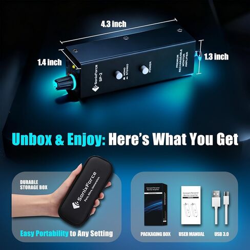 Rechargeable Headphone Amp with XLR/TRS Input & 3.5mm Output, Stereo/Mono Switch for in-Ear Monitor, Drummers, Guitar, Musicians, Keyboardists (Personal Analog Headphone Amplifier) in Saudi Arabia