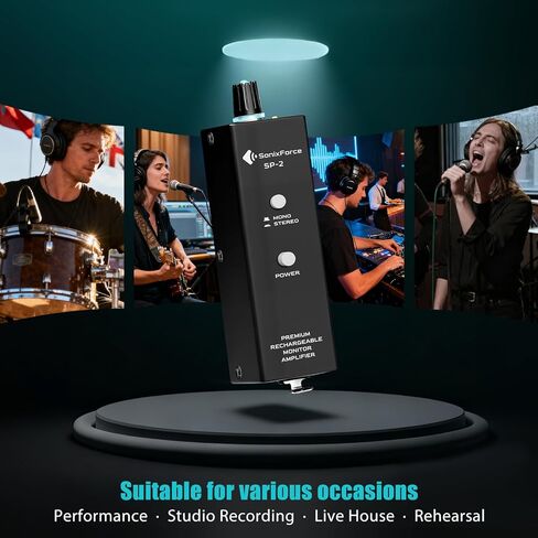 Rechargeable Headphone Amp with XLR/TRS Input & 3.5mm Output, Stereo/Mono Switch for in-Ear Monitor, Drummers, Guitar, Musicians, Keyboardists (Personal Analog Headphone Amplifier) in Saudi Arabia