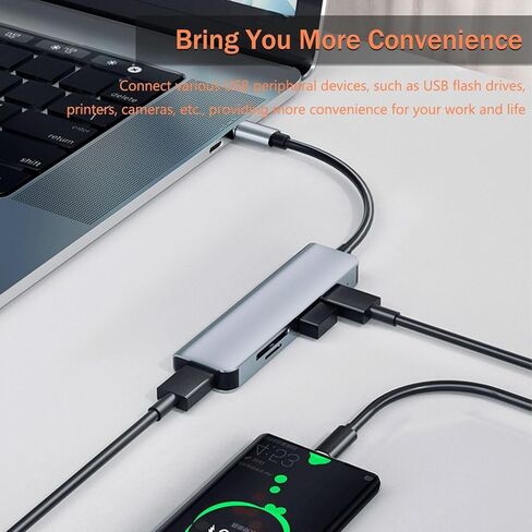 محور VIENON 5 في 1 من الألومنيوم USB-C مع قارئ بطاقة الذاكرة و3 منافذ USB 3.0، لأجهزة الكمبيوتر الشخصية وأجهزة الكمبيوتر المحمولة وMacBook Pro/Air وiMac Pro وSurface والكمبيوتر اللوحي in Saudi Arabia