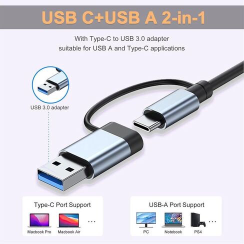 محور VIENON 5 في 1 من الألومنيوم USB-C مع قارئ بطاقة الذاكرة و3 منافذ USB 3.0، لأجهزة الكمبيوتر الشخصية وأجهزة الكمبيوتر المحمولة وMacBook Pro/Air وiMac Pro وSurface والكمبيوتر اللوحي in Saudi Arabia