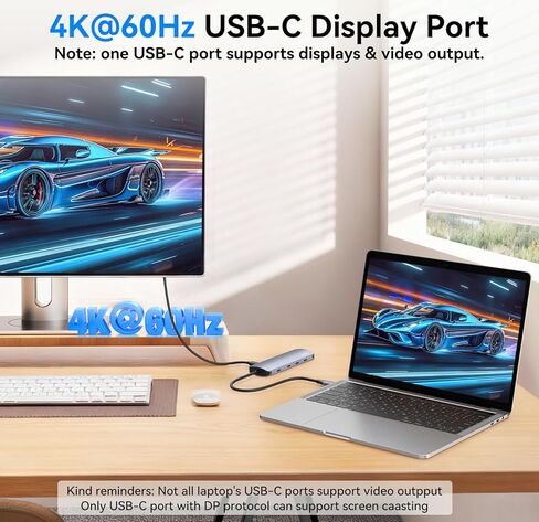 USB C Hub 10Gbps, USB C Splitter with 4K@60Hz Video Output, 100W PD Charging, Data Transfer, USB4 Multiport Dongle Adapter Extender for MacBook Pro/Air, iPad Pro, Dell, HP and More Type C Devices in Saudi Arabia