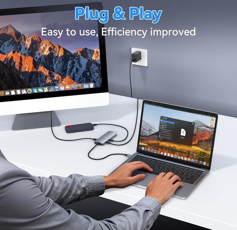 USB C Hub 10Gbps, USB C Splitter with 4K@60Hz Video Output, 100W PD Charging, Data Transfer, USB4 Multiport Dongle Adapter Extender for MacBook Pro/Air, iPad Pro, Dell, HP and More Type C Devices in Saudi Arabia