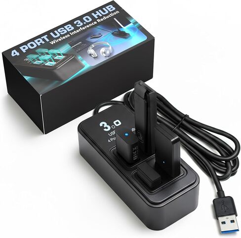 موزع USB بـ 7 منافذ Rebuff Reality - موزع USB 3.0 يعمل بالطاقة للألعاب - اتصال مستقر وخالي من التأخر للماوس ولوحة المفاتيح وسماعات الرأس وأجهزة تتبع الواقع الافتراضي - سلس ومتوافق مع أجهزة الكمبيوتر الشخصية وأجهزة Mac وXbox وPlayStation in Kuwait