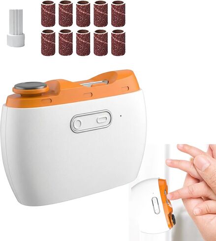 ماكينة قص وملمع أظافر كهربائية 3 في 1 - ماكينة تشذيب أظافر أوتوماتيكية مع ضوء LED، سرعتان، صندوق شحن وتخزين من النوع C، آمن للأطفال وكبار السن والبالغين in Kuwait