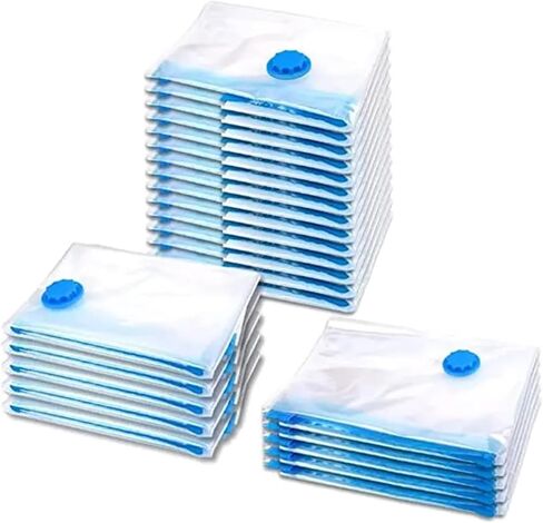 Oversized vacuum bag clothes with valve storage bag transparent border folding compression storage bag space-saving sealed bag(Manual,80X120 CM) in Saudi Arabia