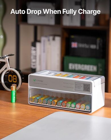 بطاريات AA AAA ذات 8 فتحات قابلة لإعادة الشحن مع محطة شحن البطارية واختبارها مع تخزين تلقائي للإسقاط، شاحن بطارية ذكي من الليثيوم NiMH NiCd، شاشة حبر إلكتروني ذكية، اكتشاف البطاريات السيئة، 3 ساعات C in Kuwait