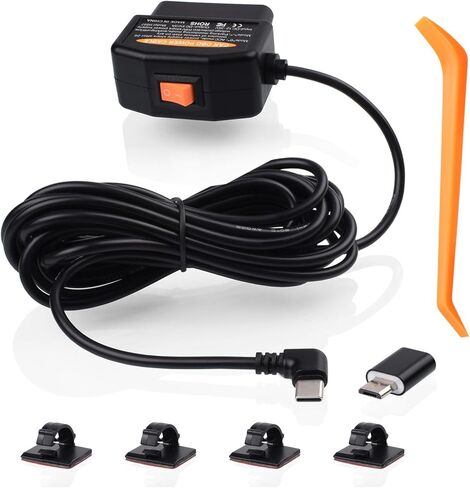 كابل طاقة obd2 obd لكاميرا داش obdii إلى usb c كابل شاحن سلكي للمراقبة على مدار 24 ساعة/وضع Acc مع حماية الجهد المنخفض 12.8-36 فولت إلى 5 فولت 3 أمبير (11.5 قدم/3.5 متر) in Saudi Arabia