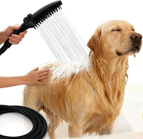 G-Promise 3 Mode Dog Shower Attachment with Pause Mode, Dog shower Sprayer with 100 Inches Stainless Steel Hose, Metal Diverter, Adhesive Holder, for Fast and Easy Dog Bathing and Cleaning(Chrome) in Saudi Arabia