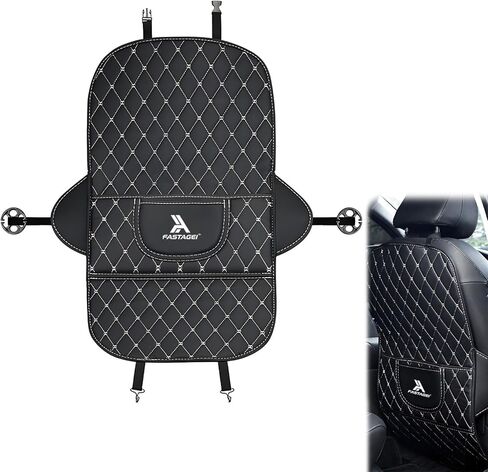 قطعتان من سجادات السيارة العالمية لحماية المقعد الخلفي مع جيوب تخزين، غطاء خلفي لمقعد السيارة من الجلد الفاخر مقاوم للماء ومقاوم للخدش وسهل التنظيف in Kuwait