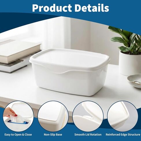 2 عبوة مناديل مبللة متوافقة مع كوتونيل - موزع مناديل مبللة، حامل مناديل قابل لإعادة الملء يحافظ على المناديل نظيفة ومنعشة، سهل الوصول بيد واحدة، تصميم بسيط لأي ديكور حمام in Kuwait