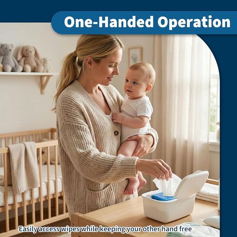 2 عبوة مناديل مبللة متوافقة مع كوتونيل - موزع مناديل مبللة، حامل مناديل قابل لإعادة الملء يحافظ على المناديل نظيفة ومنعشة، سهل الوصول بيد واحدة، تصميم بسيط لأي ديكور حمام in Kuwait