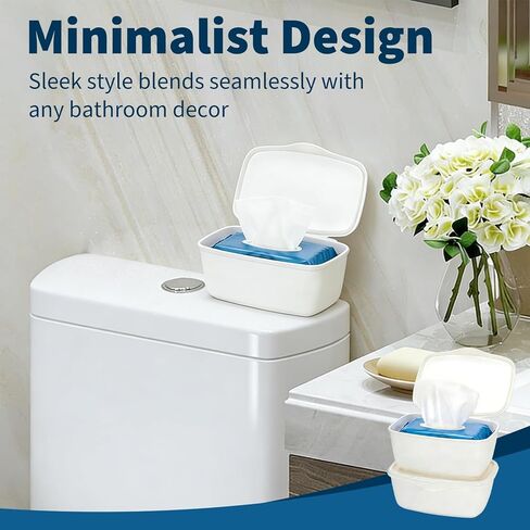 2 عبوة مناديل مبللة متوافقة مع كوتونيل - موزع مناديل مبللة، حامل مناديل قابل لإعادة الملء يحافظ على المناديل نظيفة ومنعشة، سهل الوصول بيد واحدة، تصميم بسيط لأي ديكور حمام in Kuwait