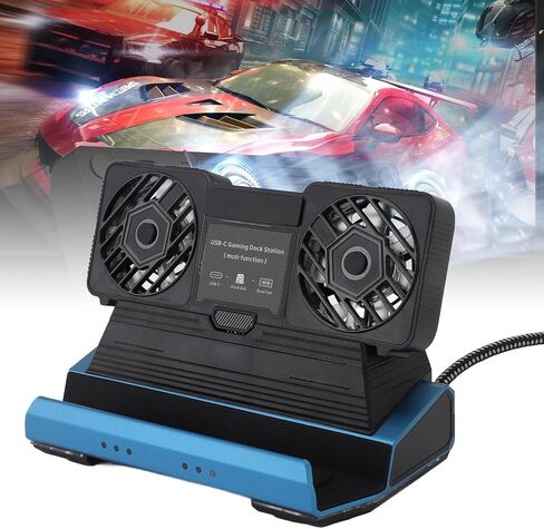 محطة إرساء 10 في 1 لـ Legion Go Claw، محطة إرساء جيجابت إيثرنت 4K 60 هرتز مع مروحة تبريد مزدوجة قابلة للفصل، 4 فتحات USB 3.0 PD 100 وات M.2 NVMe in Kuwait