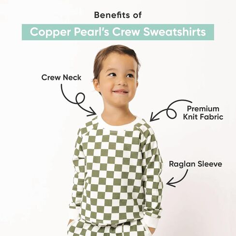 Copper Pearl Crew Sweatshirt: Ultra-Soft Gender Neutral Toddler Sweatshirt, Perfect Cozy, Classic Fit Baby Sweatshirt for Baby Boy Clothes and Baby Girl Clothes - Parker, 2T in Saudi Arabia
