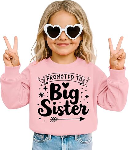 BOUTIKOME طفل رضيع تمت ترقيته إلى الأخت الكبرى البلوز طفلة كبيرة Sis البلوز Crewneck قمصان الخريف ملابس إعلان الأعلى in Saudi Arabia
