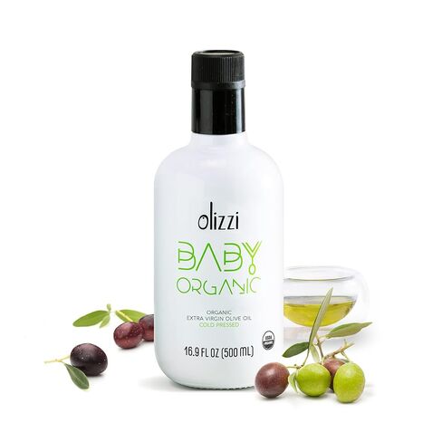 Olive Oil for Baby Food - Olizzi Baby Organic Extra Virgin Olive Oil, Cold Pressed, USDA Organic, Kosher, Delicious, Smooth, Award Winning, Polyphenol Rich, 16.9 FL OZ (500 ML) in Saudi Arabia