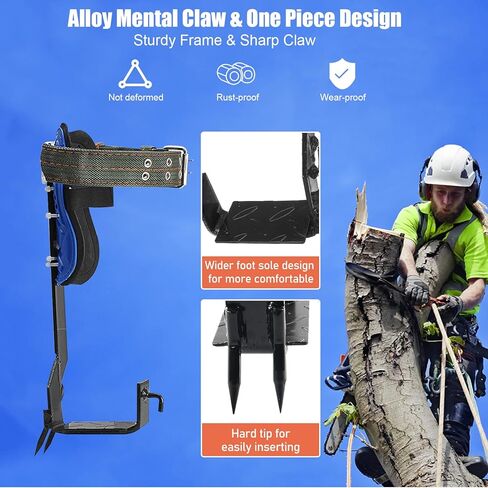 مسامير تسلق الأشجار، معدات تسلق الأشجار من الفولاذ المقاوم للصدأ مع حزام تسلق وحبل قابلين للتعديل، مجموعة تسلق الأشجار لأعمال الأشجار والرياضات الخارجية in Kuwait