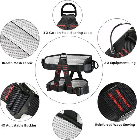 مسامير تسلق الأشجار، معدات تسلق الأشجار من الفولاذ المقاوم للصدأ مع حزام تسلق وحبل قابلين للتعديل، مجموعة تسلق الأشجار لأعمال الأشجار والرياضات الخارجية in Kuwait