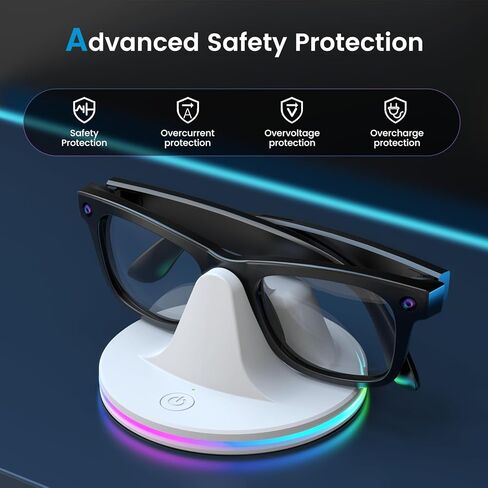 قاعدة شحن لنظارات Ray-Ban Meta الذكية مع ضوء RGB ومحطة محمولة 3 في 1 وكابل USB-C لـ Wayfarer وHeadliner وSkyler in Kuwait
