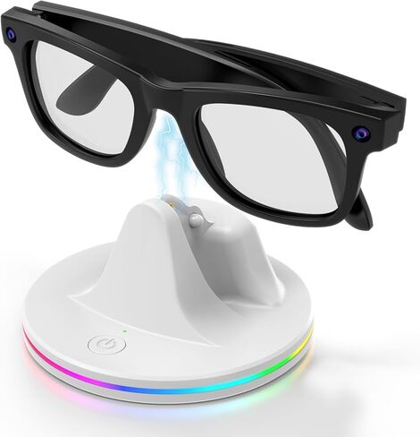 قاعدة شحن لنظارات Ray-Ban Meta الذكية مع ضوء RGB ومحطة محمولة 3 في 1 وكابل USB-C لـ Wayfarer وHeadliner وSkyler in Kuwait