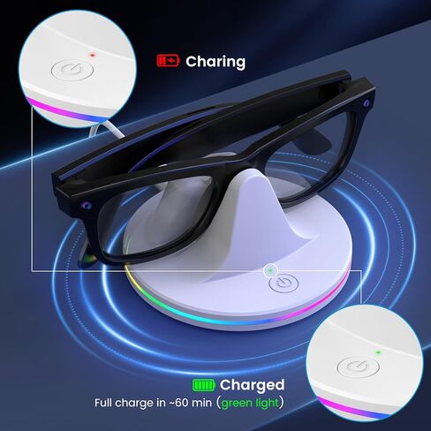 قاعدة شحن لنظارات Ray-Ban Meta الذكية مع ضوء RGB ومحطة محمولة 3 في 1 وكابل USB-C لـ Wayfarer وHeadliner وSkyler in Kuwait