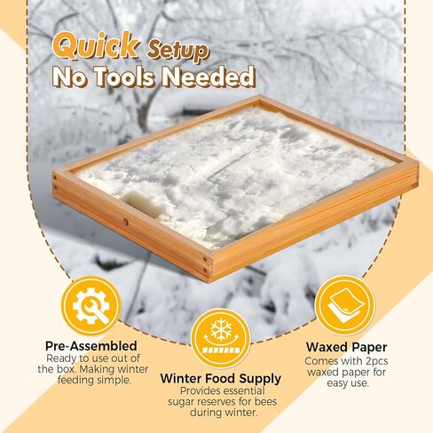 BeeCastle 10 Frame Beehive Candy Board for Langstroth Bee Hive, Beehive Assembled Candy Board for Bees, Bee Feeder for Winter in Saudi Arabia