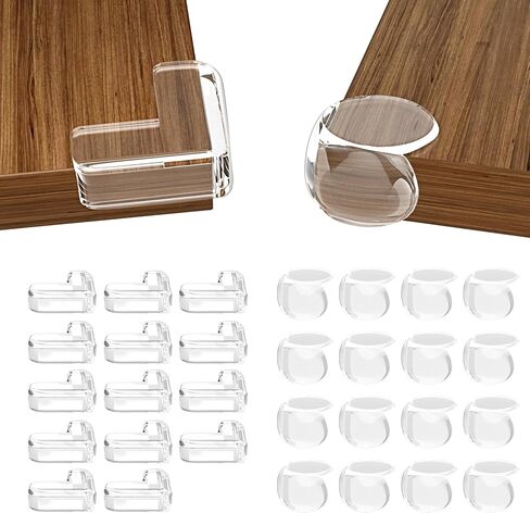 30 Pack Corner Protector Baby, Table Corner Protectors for Furniture, Baby Proof Corners and Edges, Corner Covers Baby Safety, Baby Corner Protector Guards, Clear in Saudi Arabia