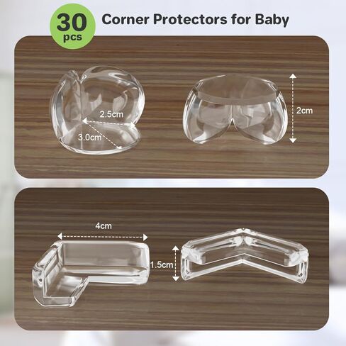 30 Pack Corner Protector Baby, Table Corner Protectors for Furniture, Baby Proof Corners and Edges, Corner Covers Baby Safety, Baby Corner Protector Guards, Clear in Saudi Arabia