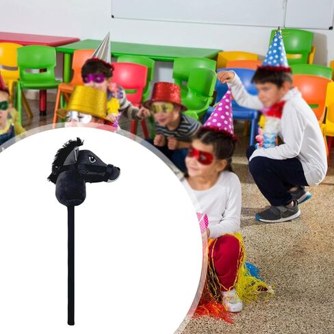 حصان من القطيفة، لعبة ركوب الخيل، مع أصوات، لعبة ركوب الخيل، عصا موسيقية على شكل حيوان للأولاد، أسود B in Kuwait