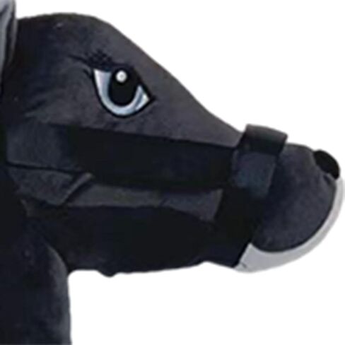 حصان من القطيفة، لعبة ركوب الخيل، مع أصوات، لعبة ركوب الخيل، عصا موسيقية على شكل حيوان للأولاد، أسود B in Kuwait