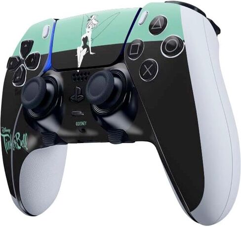 Skinit Decal Gaming Skin Compatible with PS5 DualSense Edge Pro Controller - Officially Licensed Disney Tinker Bell Color Block Design in Kuwait
