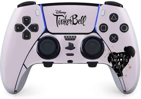 Skinit Decal Gaming Skin Compatible with PS5 DualSense Edge Pro Controller - Officially Licensed Disney Tinker Bell Color Block Design in Kuwait