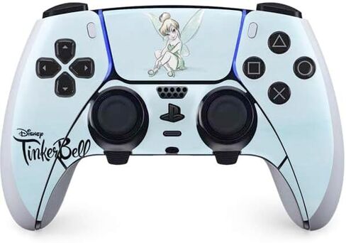 Skinit Decal Gaming Skin Compatible with PS5 DualSense Edge Pro Controller - Officially Licensed Disney Tinker Bell Color Block Design in Kuwait