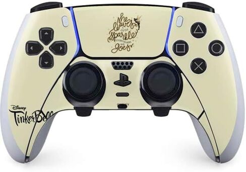 Skinit Decal Gaming Skin Compatible with PS5 DualSense Edge Pro Controller - Officially Licensed Disney Tinker Bell Color Block Design in Kuwait