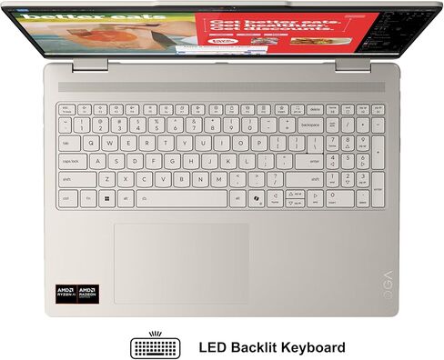 Lenovo Yoga 7 2-in-1 Laptop 16" WUXGA IPS Touch (Glossy Anti-fingerprint) AMD 8-core Ryzen AI 7 350 (Up to 50 AI TOPS) 16GB RAM 1TB SSD For Creator Business Professional Win11Pro ICP Hub w/Copilot+ AI in Saudi Arabia