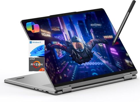 لاب توب لينوفو يوجا 7 7i 2 في 1، شاشة لمس 16 بوصة FHD+، AMD Ryzen 7 8840HS، ذاكرة الوصول العشوائي 16 جيجابايت، 1 تيرابايت SSD، قلم ستايلس متضمن، كمبيوتر AI، لوحة مفاتيح بإضاءة خلفية، قارئ بصمات الأصابع، كاميرا ويب FHD IR، Wi-Fi 6E، رمادي قطبي in Saudi Arabia
