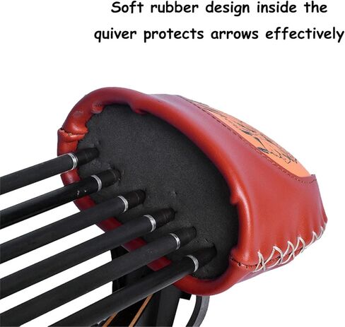 FUNTRESS 4/6 Arrows Quiver Quick Release Leather Archery Slide-On Quiver Holder Quiver Detach Lock Bow Quiver Quick Release Arrow Quiver(Only Quiver) in Saudi Arabia