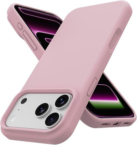 Matte Case for iPhone 17 Pro Max Case with 1 Screen Protector,Shockproof Protective Hard Back Slim Phone Case,Frosted Translucent Back Phone Cover, Anti-Fingerprint - Orange in Kuwait