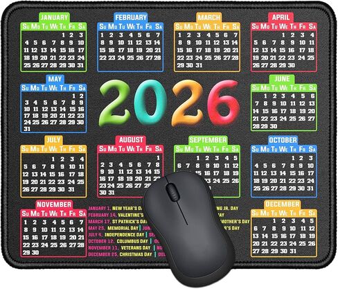لوحة ماوس صغيرة لاختصارات Excel/Word/PowerPoint/Windows - لوحة مكتب ورقة الغش لـ Office Excel - 11.8 بوصة × 9.8 بوصة، محمولة، مقاومة للماء، غير قابلة للانزلاق، حواف مخيطة in Kuwait