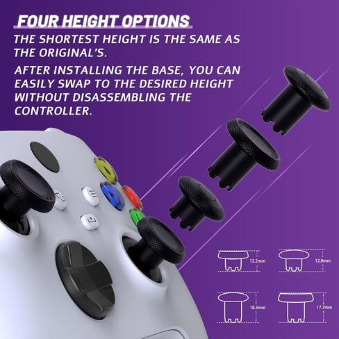 eXtremeRate ThumbsGear V3 Interchangeable Thumbsticks for Xbox Series X/S, 4 Height Adjustable Convex and Concave Grip Joysticks for Xbox One S/X/Elite, for Nintendo Switch Pro - Carmine Red in Saudi Arabia