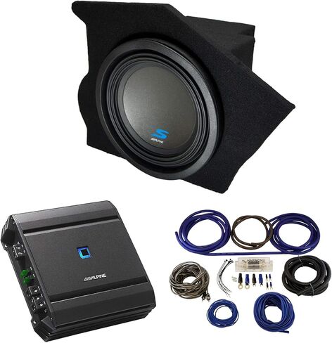 اتصال الصوت الأمريكي متوافق مع 1993-2002 Pontiac Firebird Coupe Driver Side 10 "Alpine Type S S-W10D4 Sub Box Enclosure with S-A60M Amplifier & 4GA Amp Kit in Kuwait