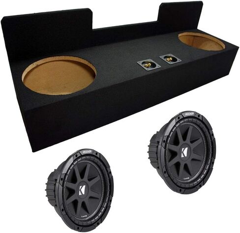 اتصال صوت أمريكي متوافق مع Toyota Tacoma 95-04 Ext Cab Truck Dual 12 بوصة Kicker C12 مضخم الصوت الفرعي 600 واط الذروة in Kuwait